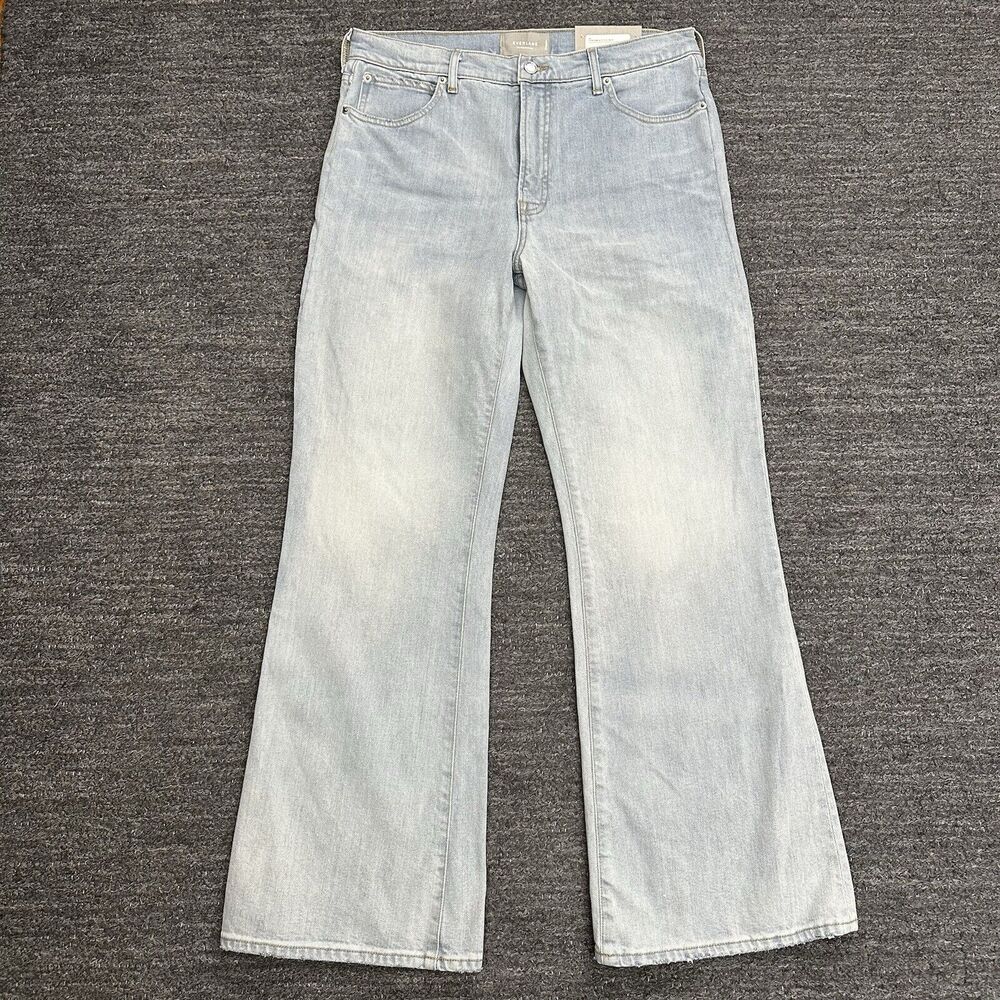 Everlane Jeans Women 31 Blue The High Rise Flare Light Wash Stretch Denim NEW